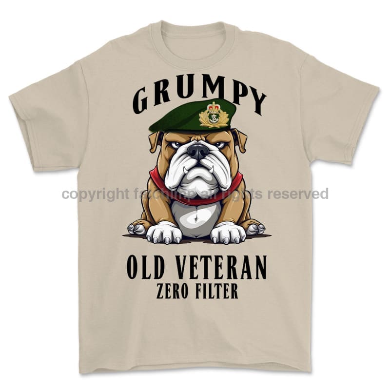Grumpy Old Royal Navy Officer Printed T-Shirt Small 34/36’ / Sand