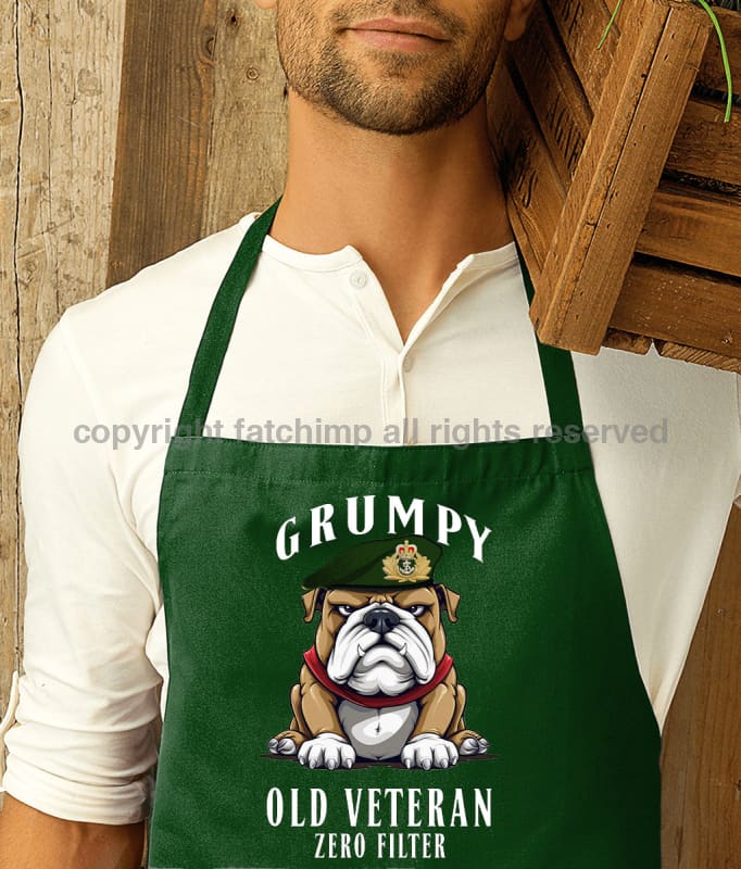 Grumpy Old Royal Navy Officer Veteran Printed Cotton Unisex Apron