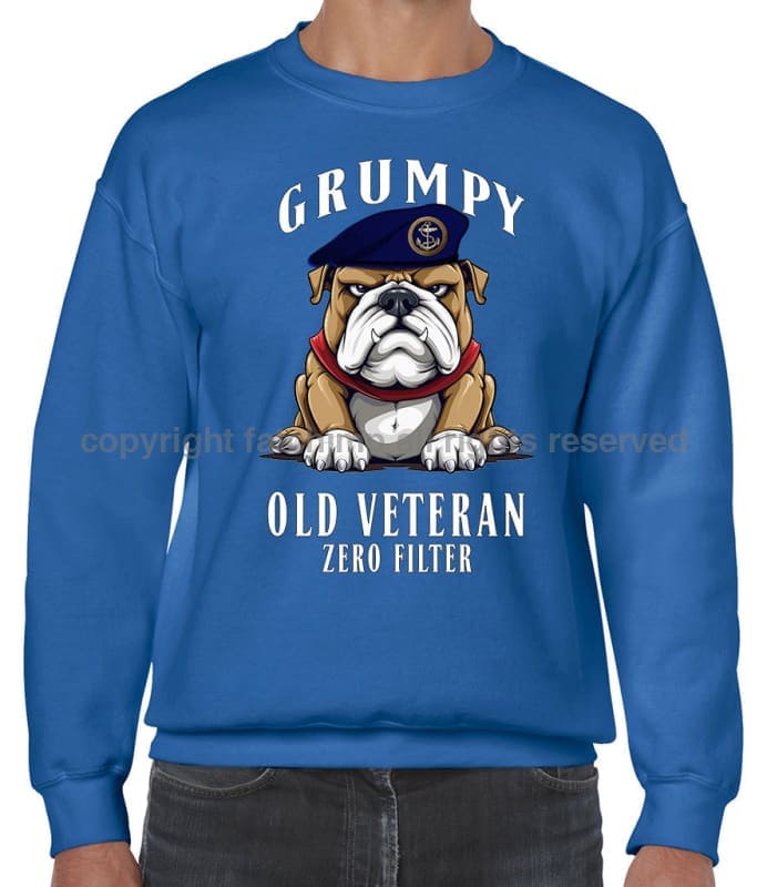 Grumpy Old Royal Navy Veteran Front Printed Sweater