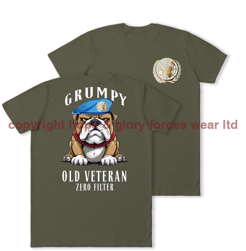 Grumpy Old UN Veteran Double Print T-Shirt