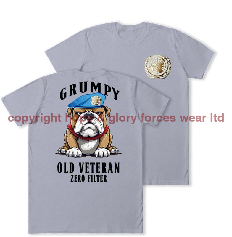 Grumpy Old UN Veteran Double Print T-Shirt