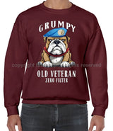Grumpy Old UN Veteran Front Printed Sweater