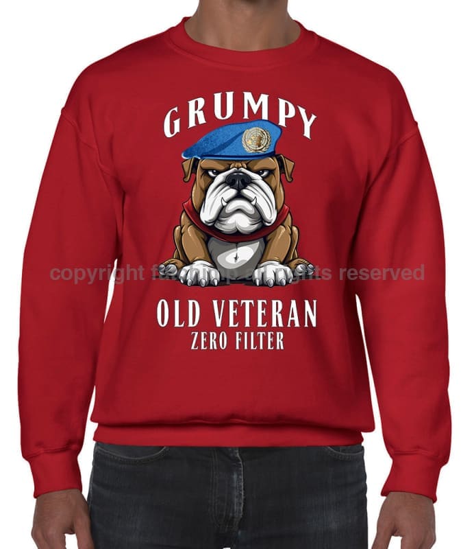 Grumpy Old UN Veteran Front Printed Sweater
