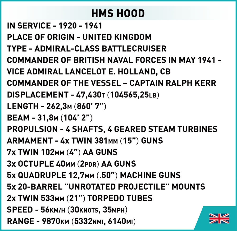 HMS HOOD ship brick model