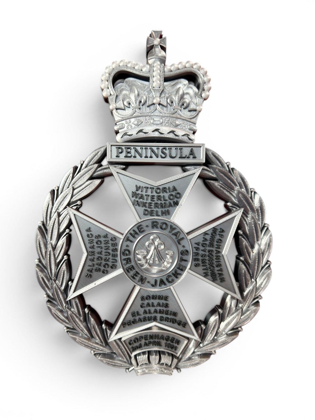 Royal Green Jackets Silver & Black Cap Badge | Officially Licensed