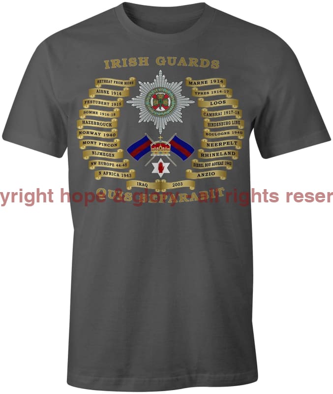 Irish Guards Battle Honours Printed T-Shirt