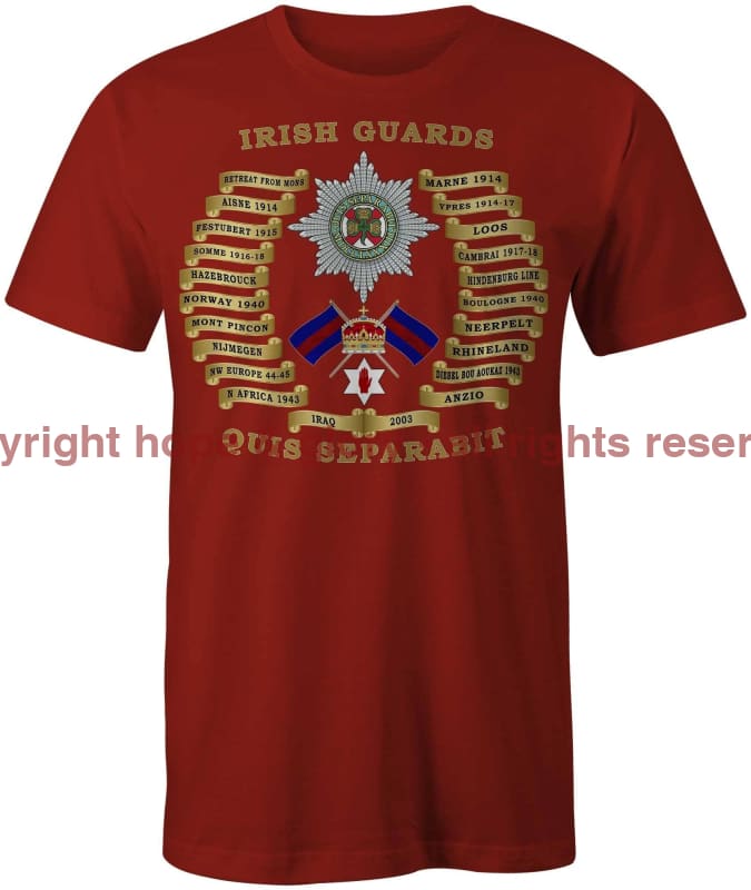 Irish Guards Battle Honours Printed T-Shirt