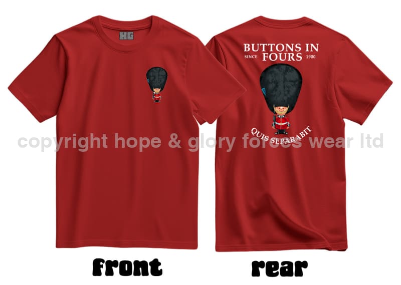 Irish Guards Buttons in Fours Since 1900 Double Print T-Shirt