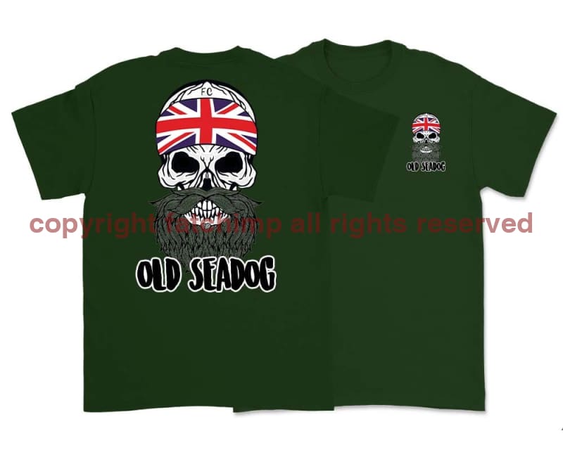Jack Skull Old Sea Dog Double Side Printed T-Shirt