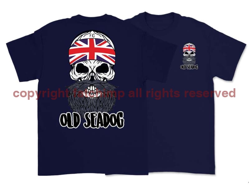 Jack Skull Old Sea Dog Double Side Printed T-Shirt