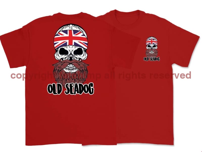 Jack Skull Old Sea Dog Double Side Printed T-Shirt