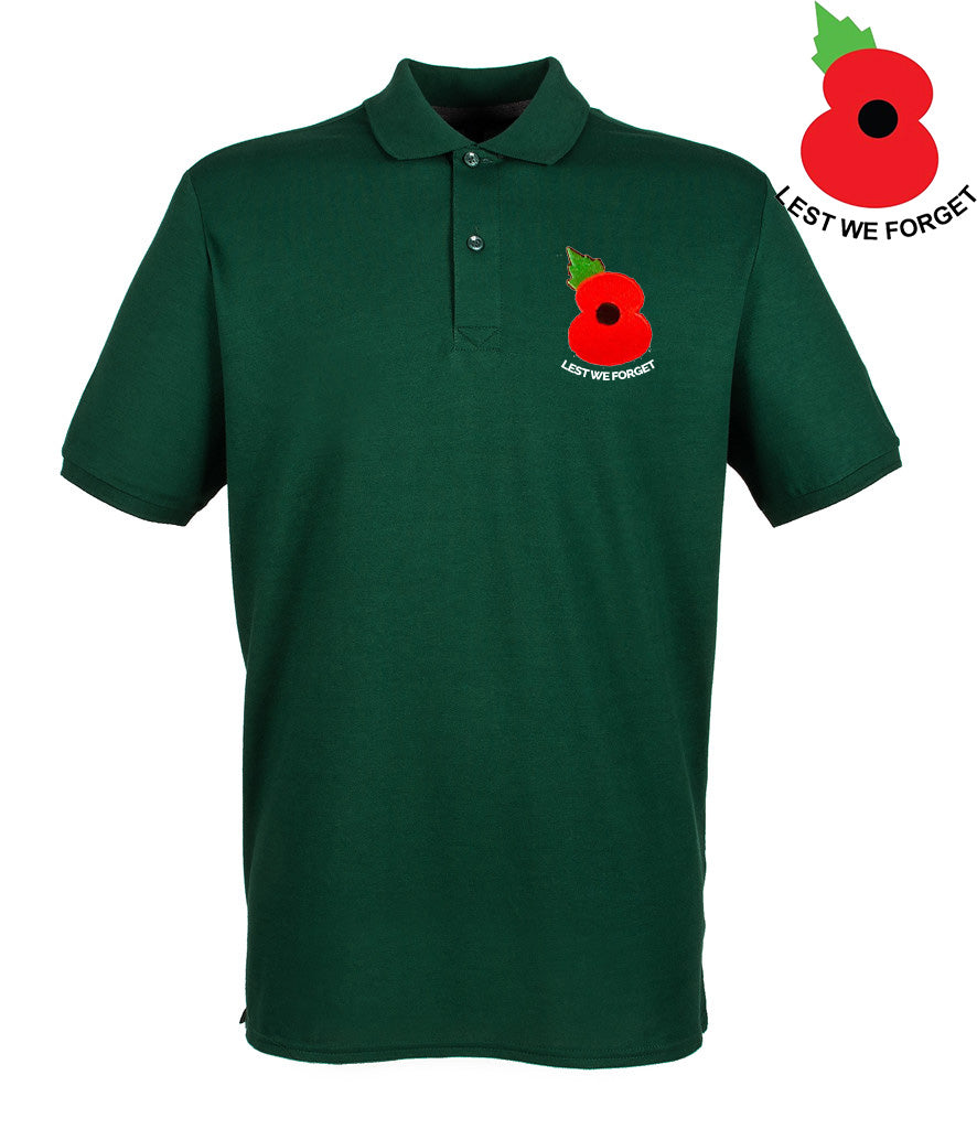 Lest We Forget Poppy Embroidered Pique Polo Shirt