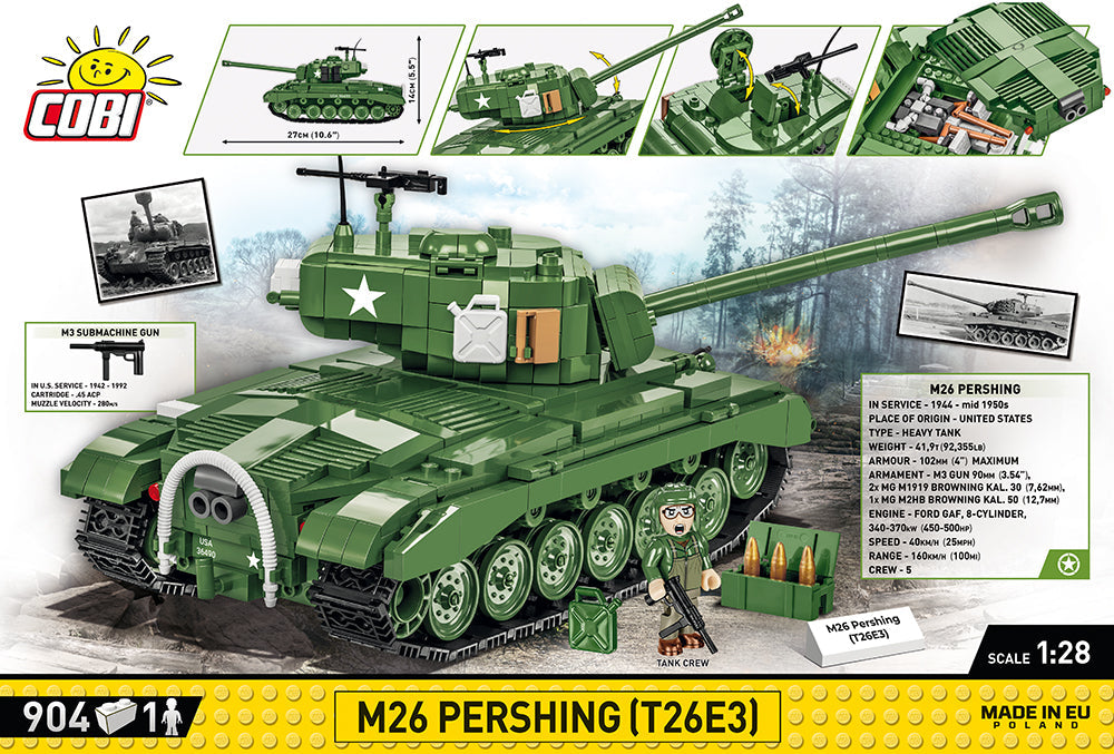M26 Pershing (T26E3) brick tank model - COBI 2564 - 904 bricks