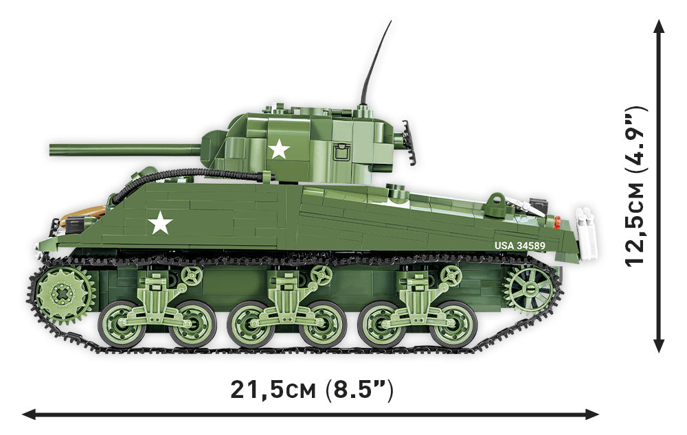 M4A3 Sherman tank brick model - COBI 2570 - 852 bricks