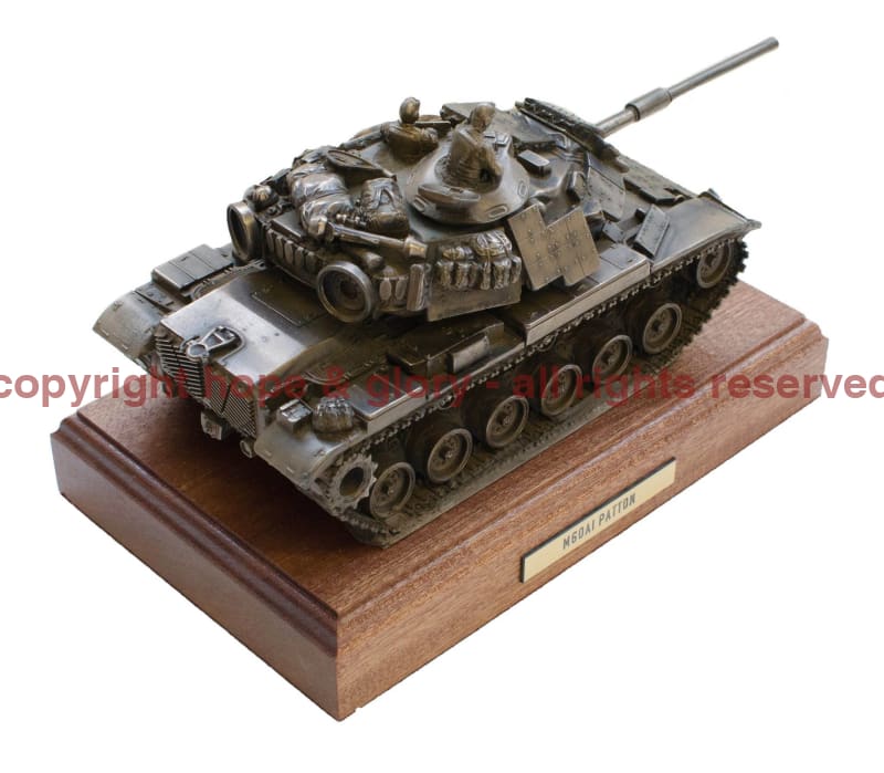 Military Statue - M60A1 Patton Tank Cold Cast Bronze Military Statue