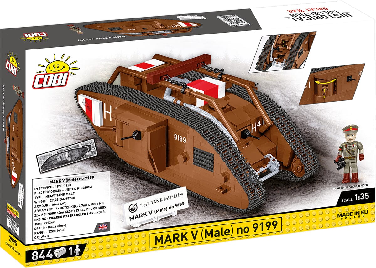 Mark V (Male) no. 9199 WWI brick model - COBI 2995 - 844 bricks