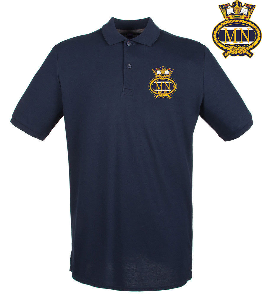 Merchant Navy Embroidered Pique Polo Shirt