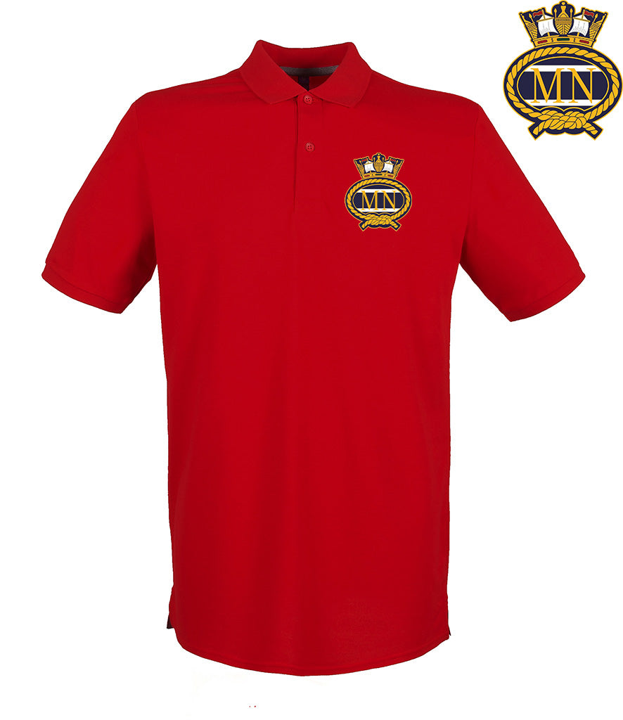 Merchant Navy Embroidered Pique Polo Shirt