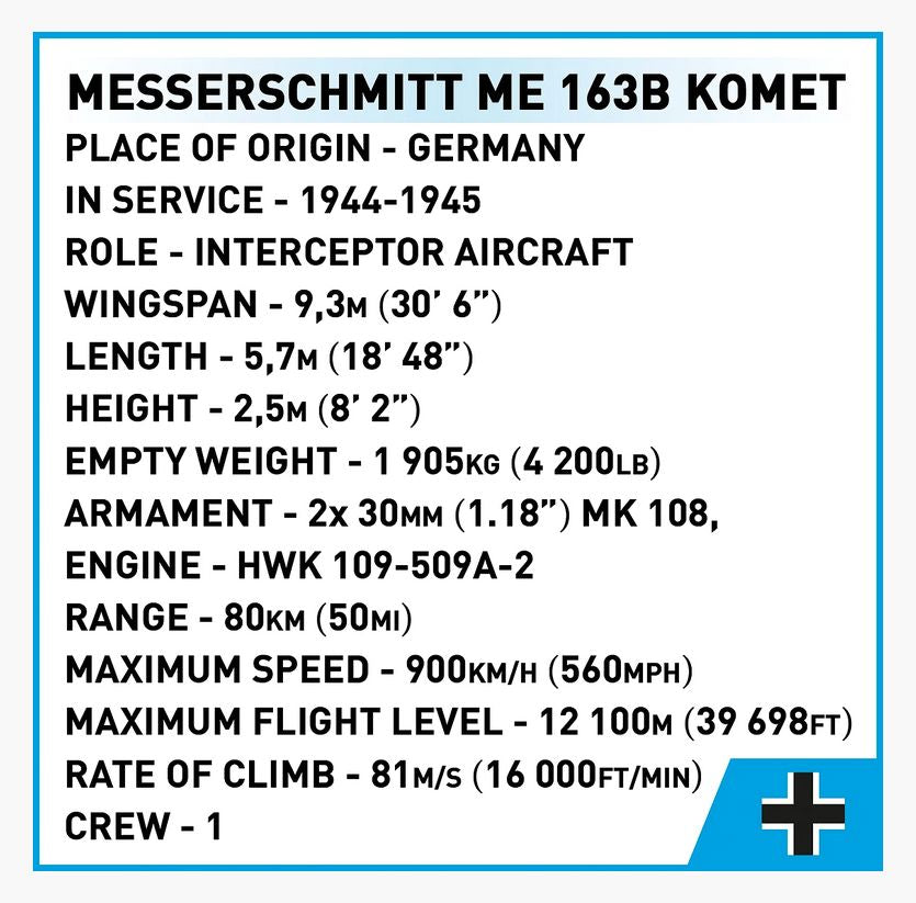 Messerschmitt Me 163B Komet brick plane model