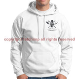 Never Surrender Embroidered Hoodie Small - 34/36 Inch Chest / White (Armed Forces)