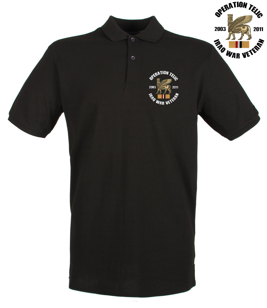 OP Telic Iraq War Veteran Embroidered Pique Polo Shirt