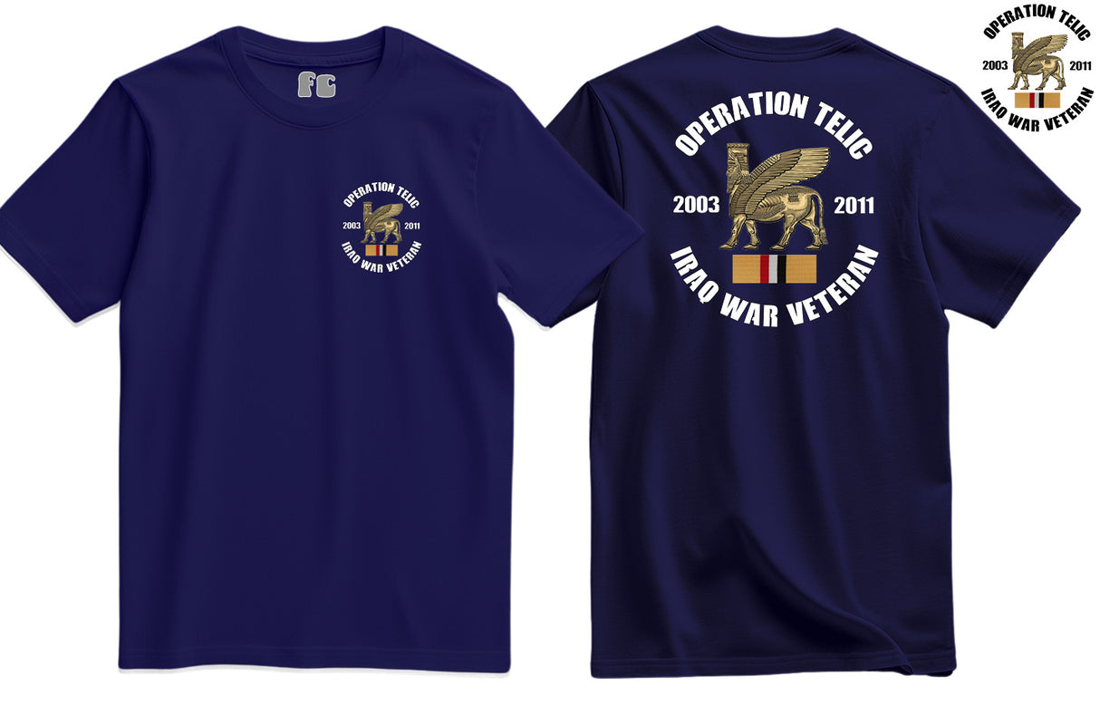 OP Telic Iraq War Veteran Double Side Printed T-Shirt