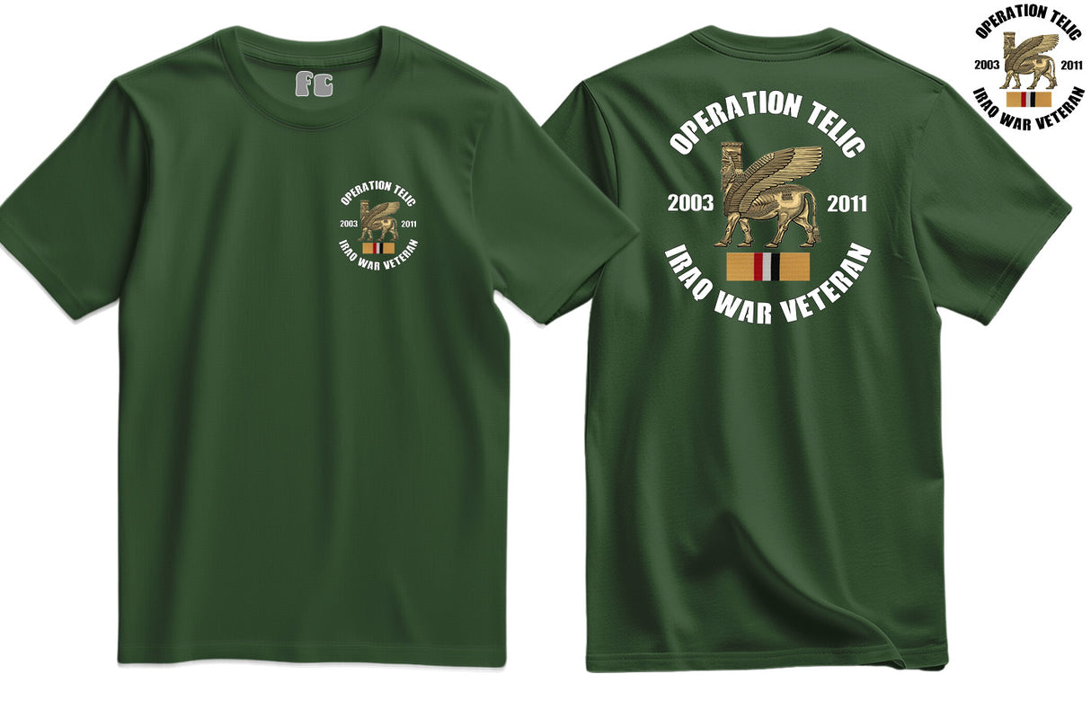 OP Telic Iraq War Veteran Double Side Printed T-Shirt