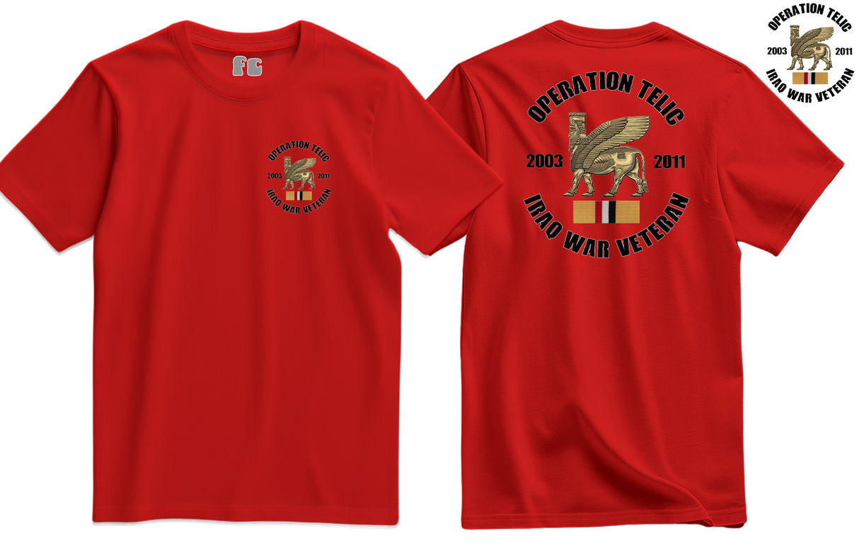 OP Telic Iraq War Veteran Double Side Printed T-Shirt
