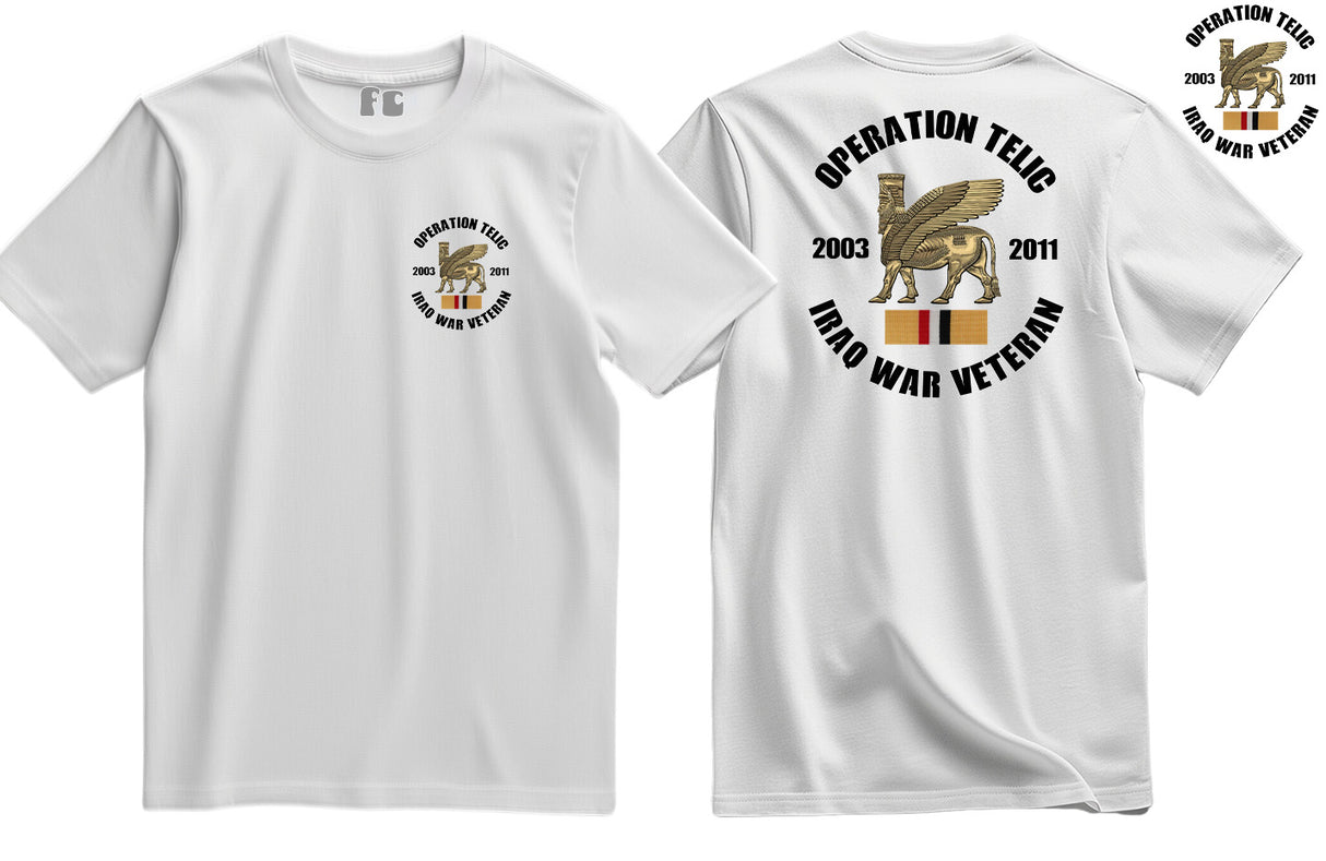 OP Telic Iraq War Veteran Double Side Printed T-Shirt