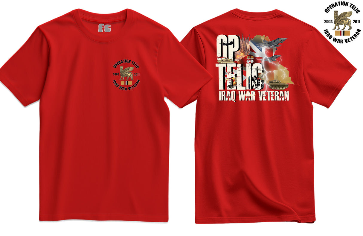 OP Telic Iraq War Zone Veteran Double Side Printed T-Shirt