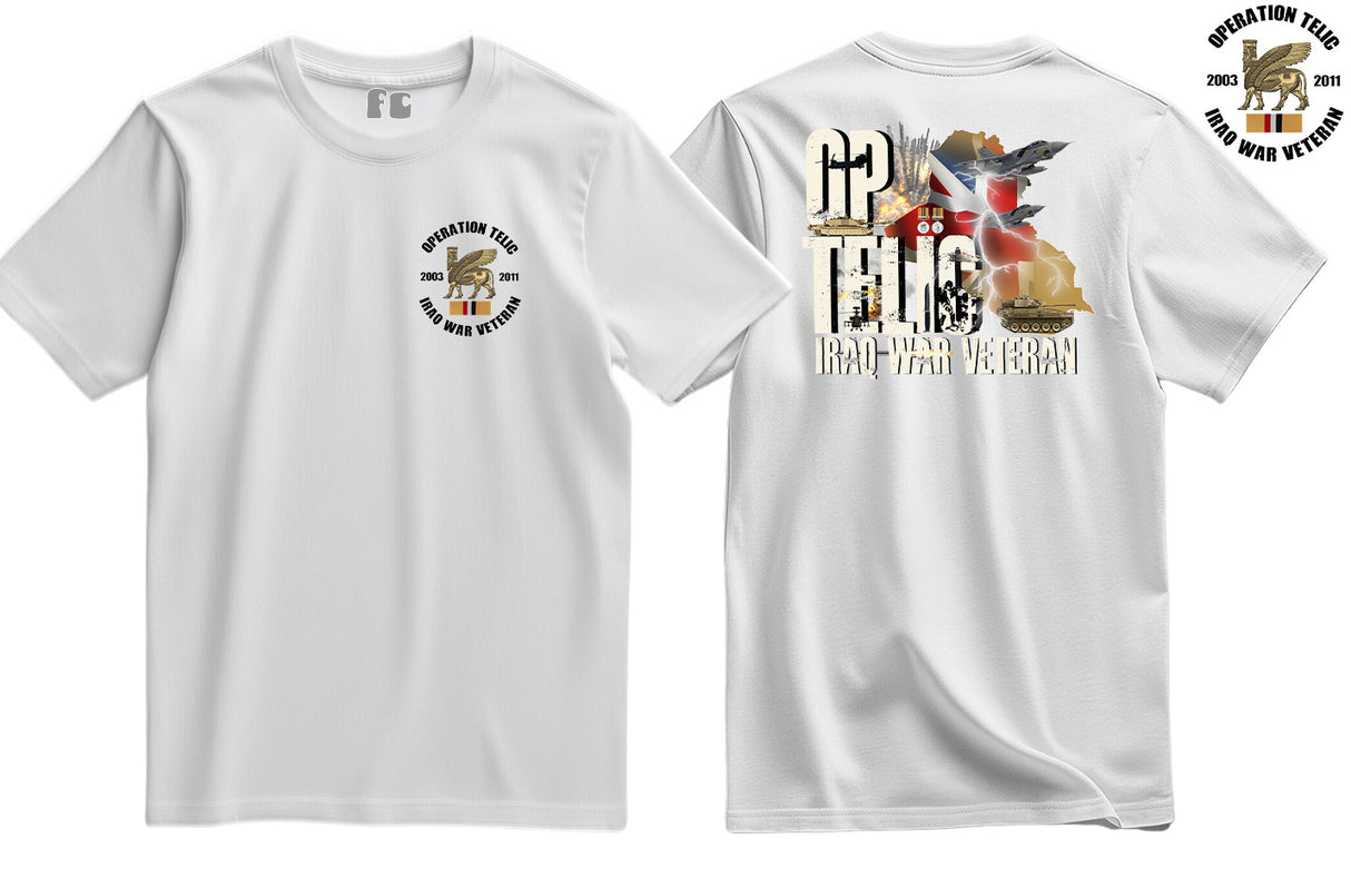 OP Telic Iraq War Zone Veteran Double Side Printed T-Shirt