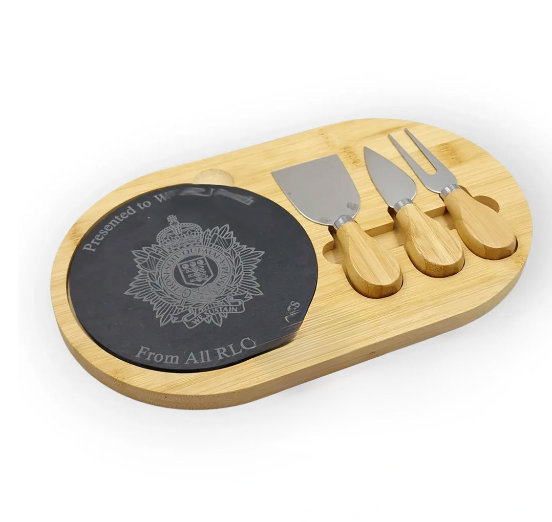 Bamboo Oval Slate Cheese Board