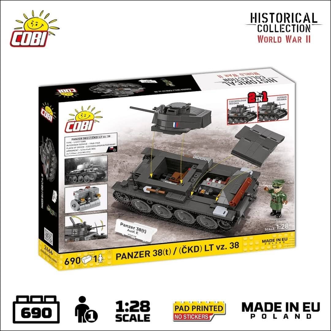 Panzer 38(t) Ausf. E brick model - COBI 2666 - 705 bricks