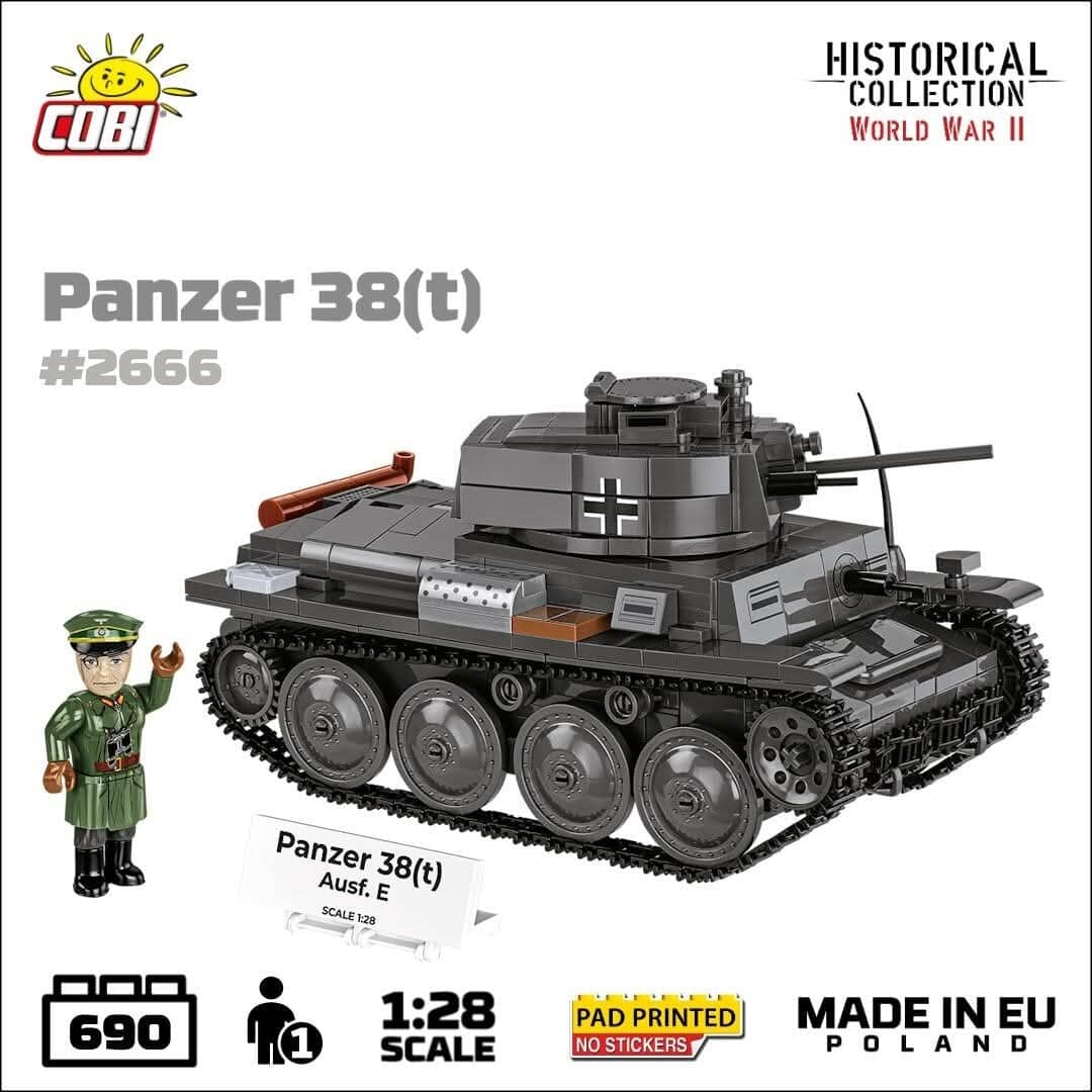 Panzer 38(t) Ausf. E brick model - COBI 2666 - 705 bricks