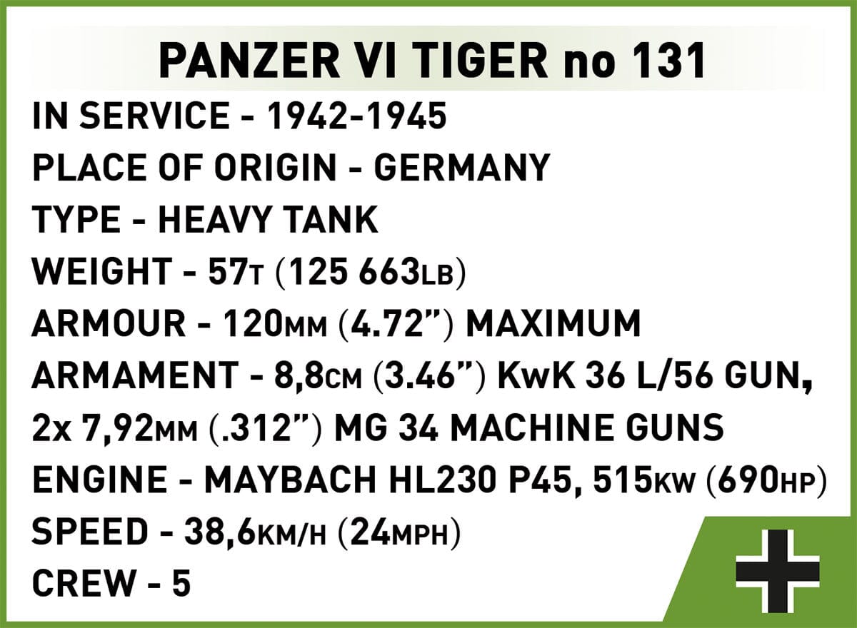 Panzer VI Tiger No. 131 The Tank Museum brick tank model