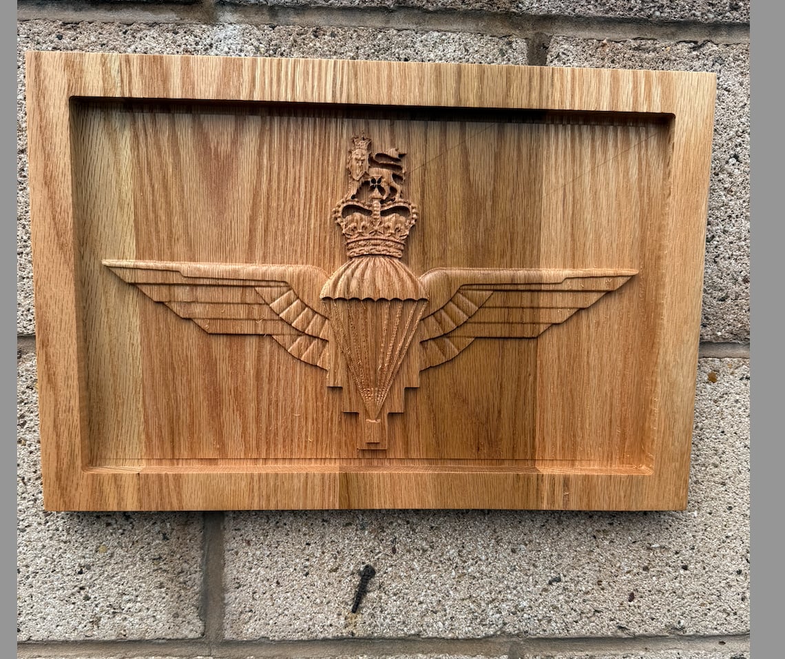 Parachute Regiment 3d Hand Carved Logo Plaque