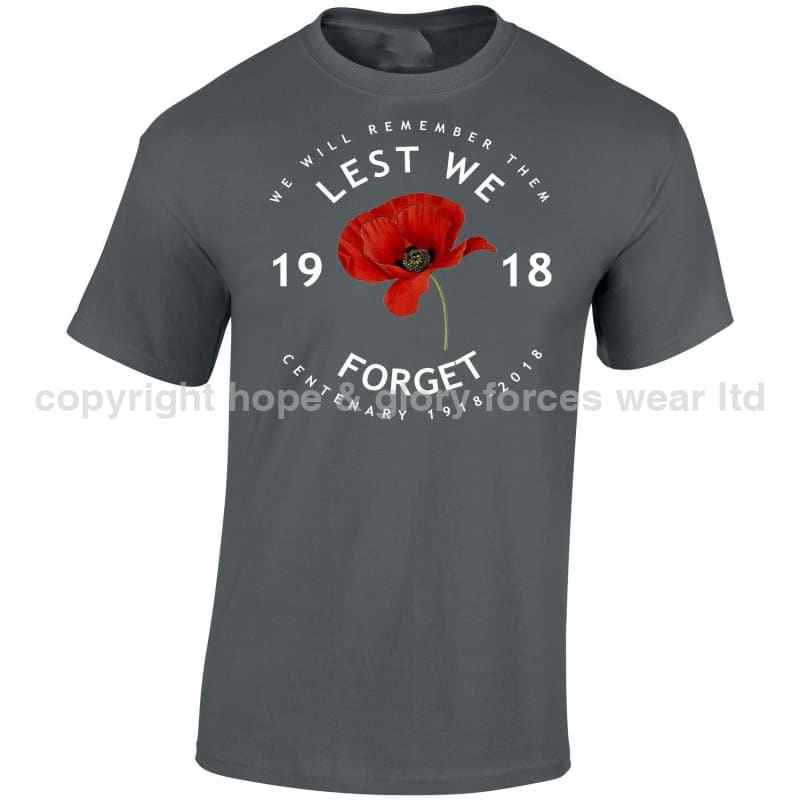 Poppy Lest We Forget Centenary Printed T-Shirt