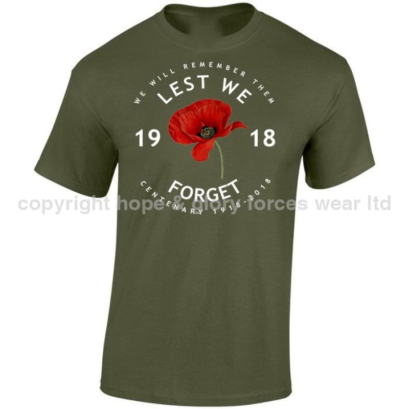 Poppy Lest We Forget Centenary Printed T-Shirt