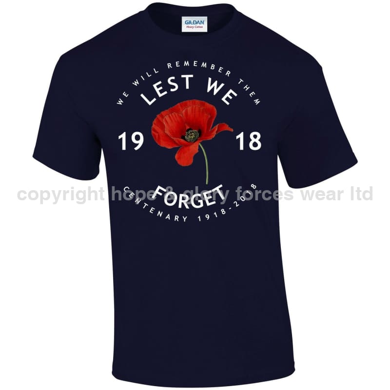 Poppy Lest We Forget Centenary Printed T-Shirt
