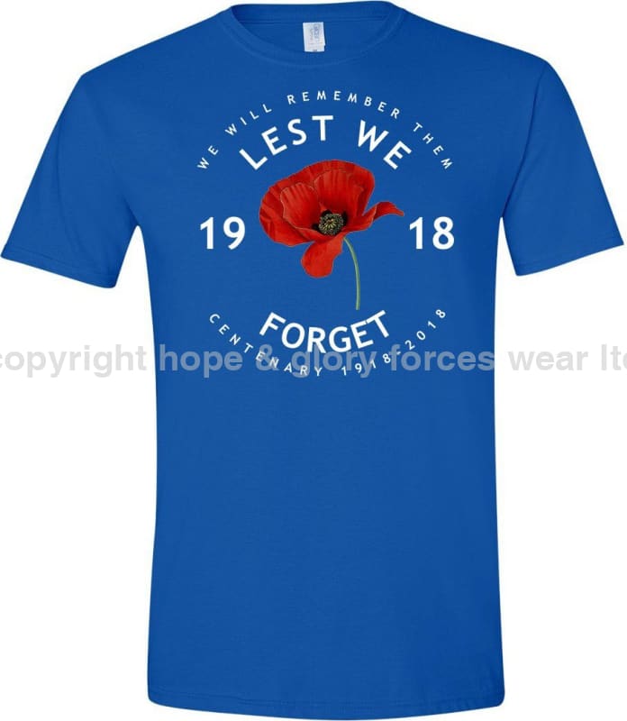 Poppy Lest We Forget Centenary Printed T-Shirt