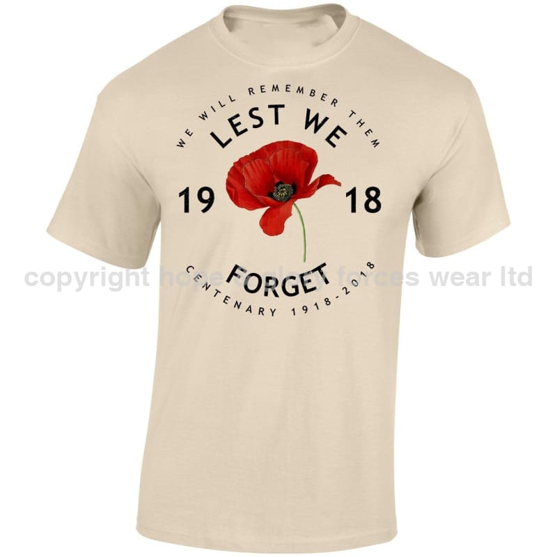 Poppy Lest We Forget Centenary Printed T-Shirt