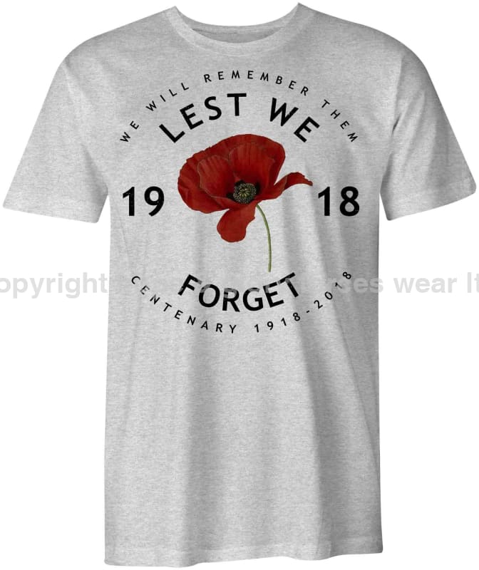 Poppy Lest We Forget Centenary Printed T-Shirt