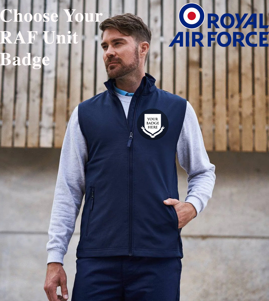 Royal Air Force RAF Units Pro Two Layer Soft Shell Gilet