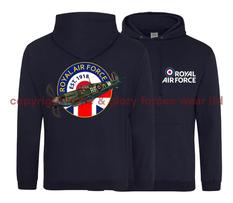 RAF Since 1918 Spitfire Double Side Printed Hoodie