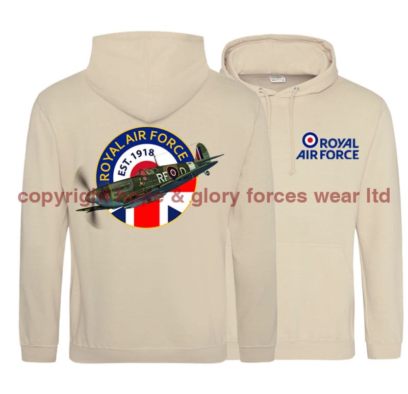 RAF Since 1918 Spitfire Double Side Printed Hoodie