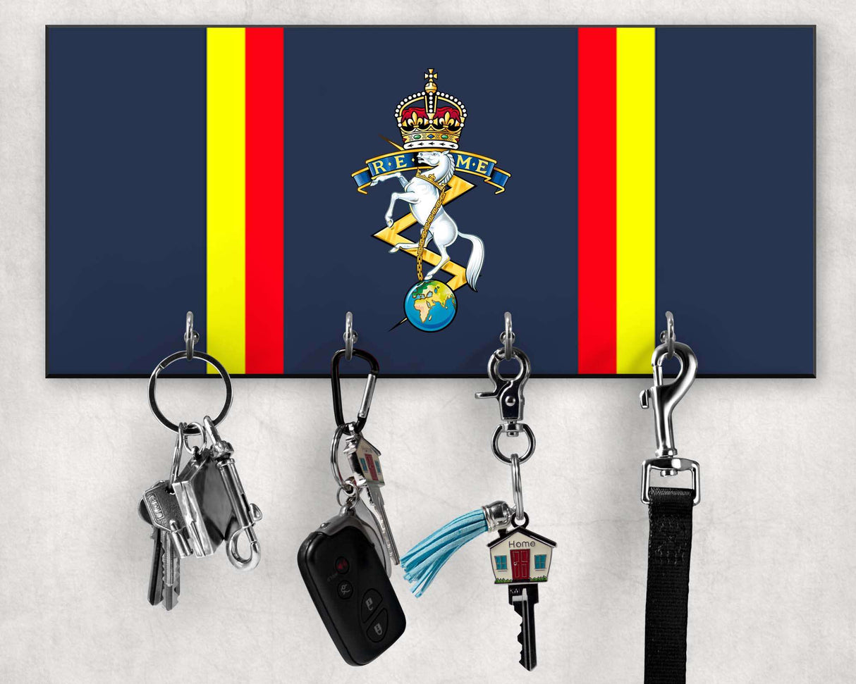 Royal Electrical and Mechanical Engineers - Wooden Key/Beret Hook (New King's Crown)