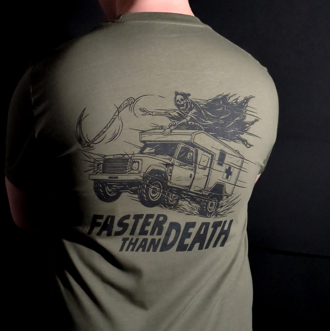 Faster Than Death Printed T-Shirt