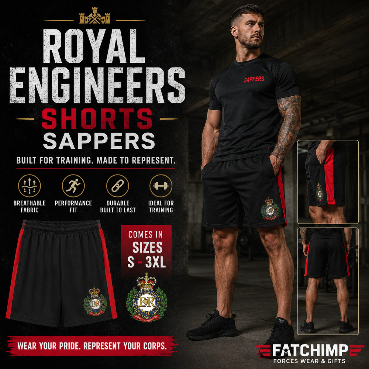 Royal Engineers Knitted shorts with zip pockets