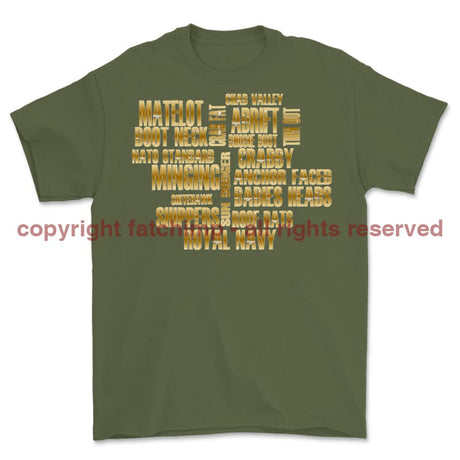 Royal Navy Slang Mash Up Unisex Printed T-Shirt
