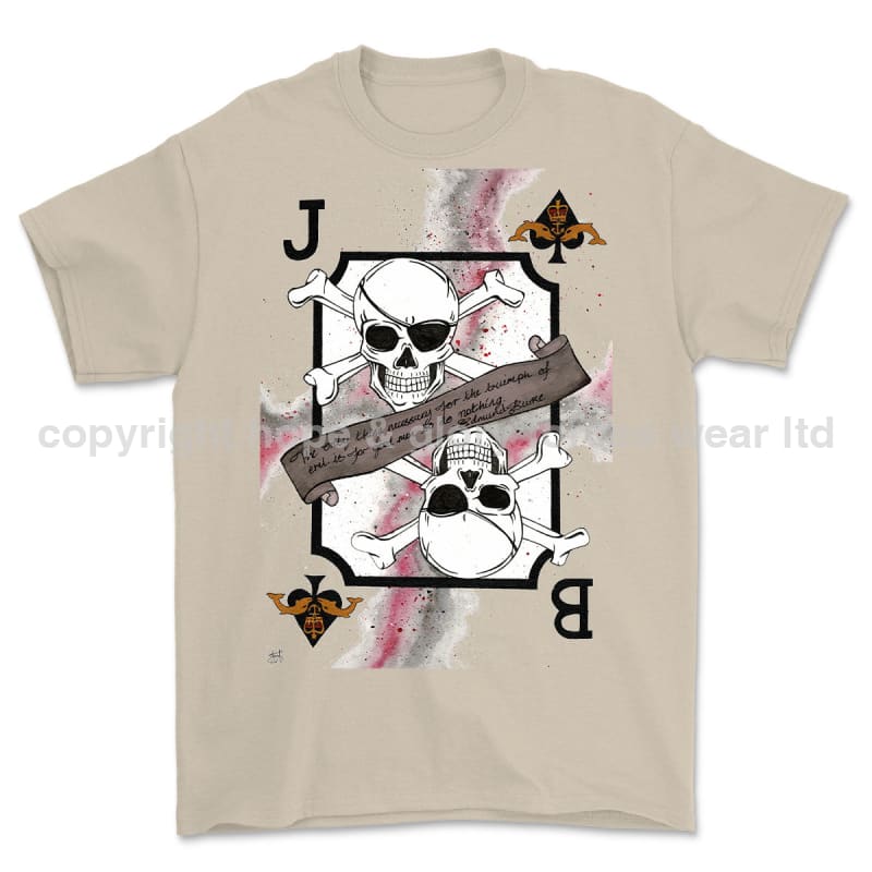 Submariner Royal Navy Playing Card Art Front Printed T-Shirt